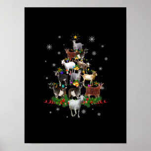 Ziege Weihnachtsbaum Schneegleite Xmas Poster