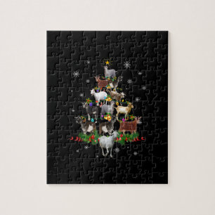 Ziege Weihnachtsbaum Schneegleite Xmas Puzzle