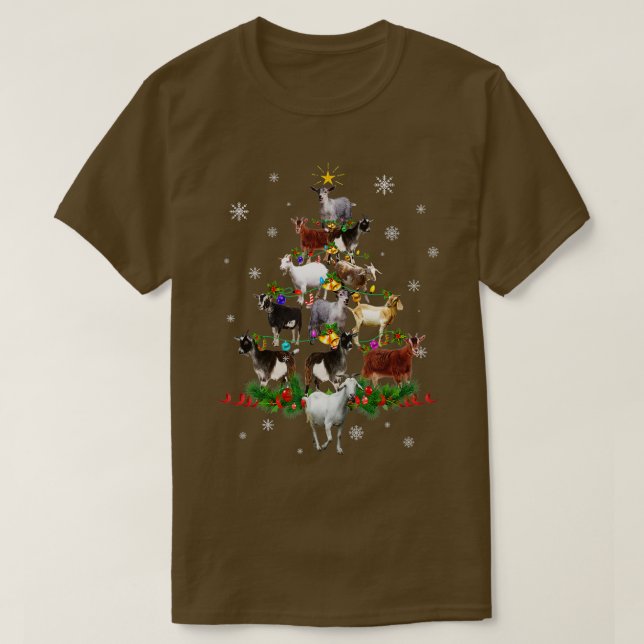 Ziege Weihnachtsbaum Snow Funny Goat Xmas Geschenk T-Shirt (Design vorne)