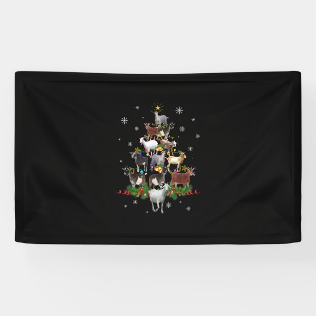 Ziege Weihnachtsbaum Snow Goat Xmas Banner (Horizontal)
