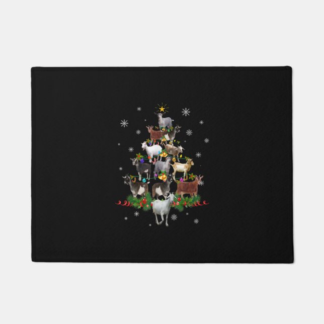 Ziege Weihnachtsbaum Snow Goat Xmas Fußmatte (Vorderseite)