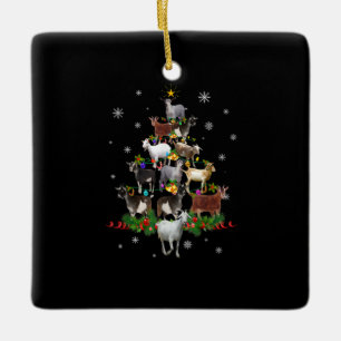 Ziege Weihnachtsbaum Snow Goat Xmas Keramikornament