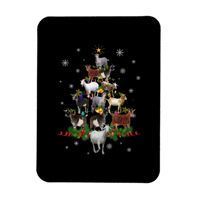 Ziege Weihnachtsbaum Snow Goat Xmas Magnet (Vertikal)