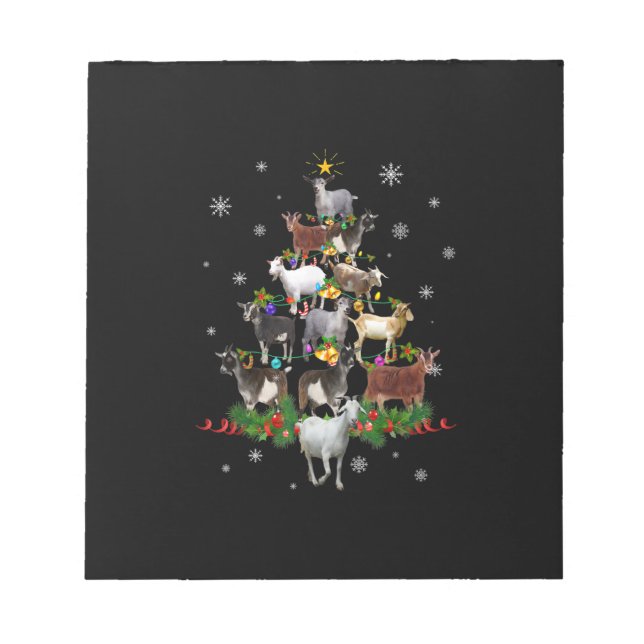 Ziege Weihnachtsbaum Snow Goat Xmas Notizblock (Vorderseite)