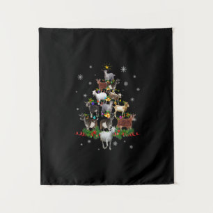 Ziege Weihnachtsbaum Snow Goat Xmas Wandteppich