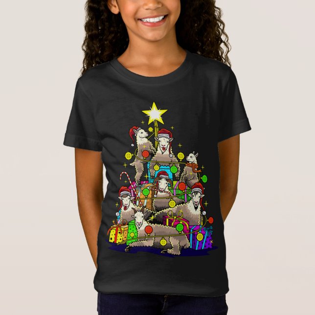 Ziege Weihnachtsbaum Ziegen Farm Bauer Holiday T-Shirt (Vorderseite)