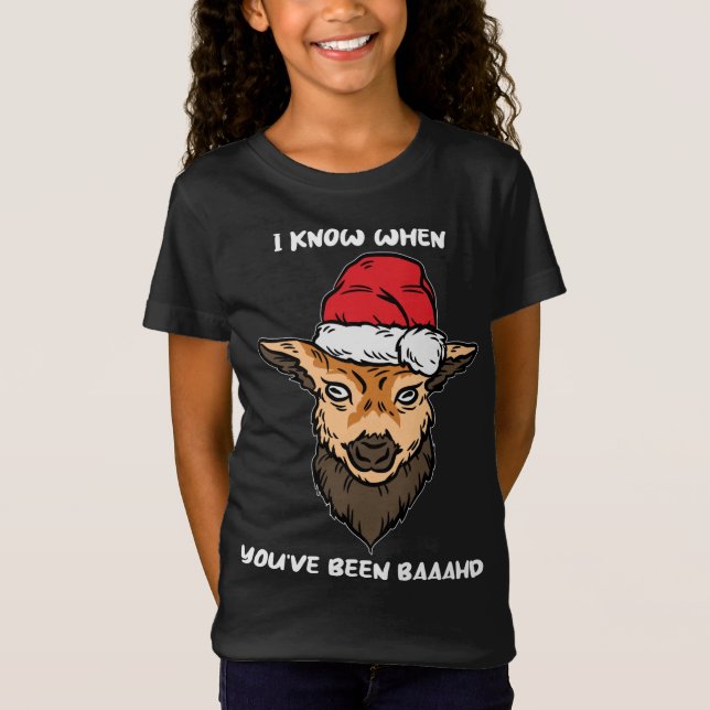 Ziege Weihnachtsmannmütze Weihnachten Pajama Funny T-Shirt (Vorderseite)