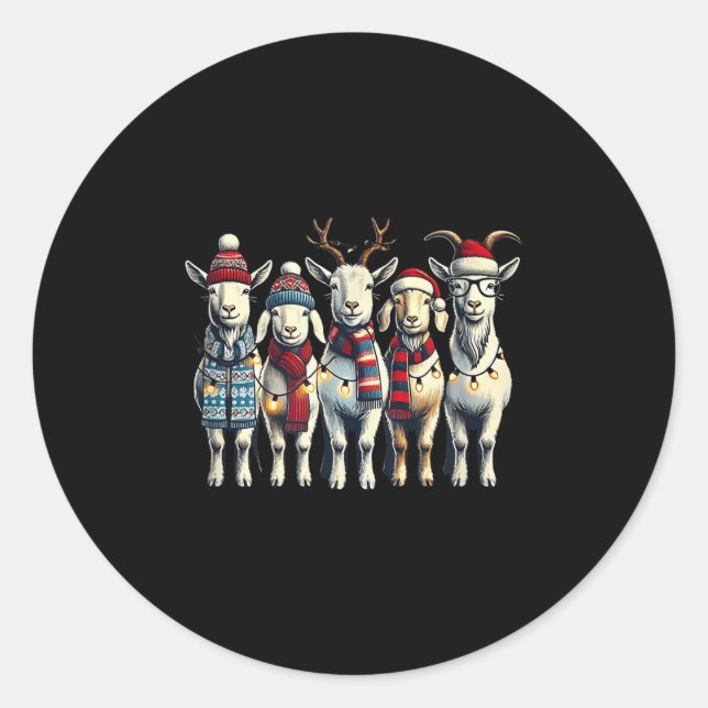 Ziege Weihnachtsziegen Weihnachtsziegen Lover Runder Aufkleber (Vorderseite)