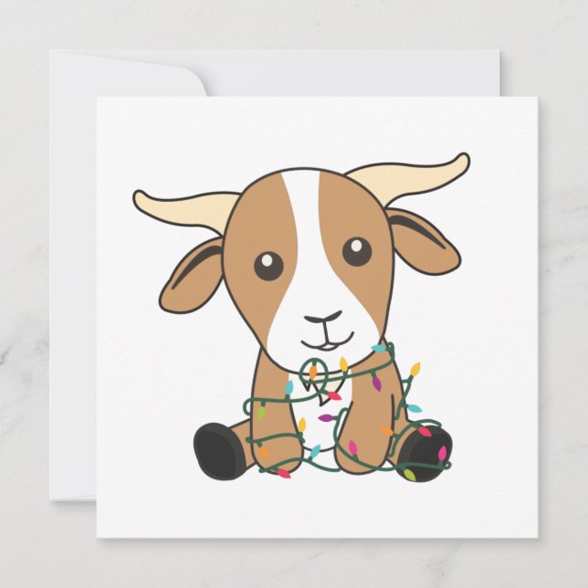 Ziege Weihnachtsziegen Wintertiere Einladung (Vorderseite)