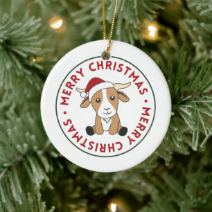 Ziege Weihnachtsziegen Wintertiere Keramik Orname Ornament