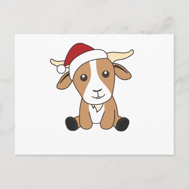 Ziege Weihnachtsziegen Wintertiere Postkarte (Vorderseite)