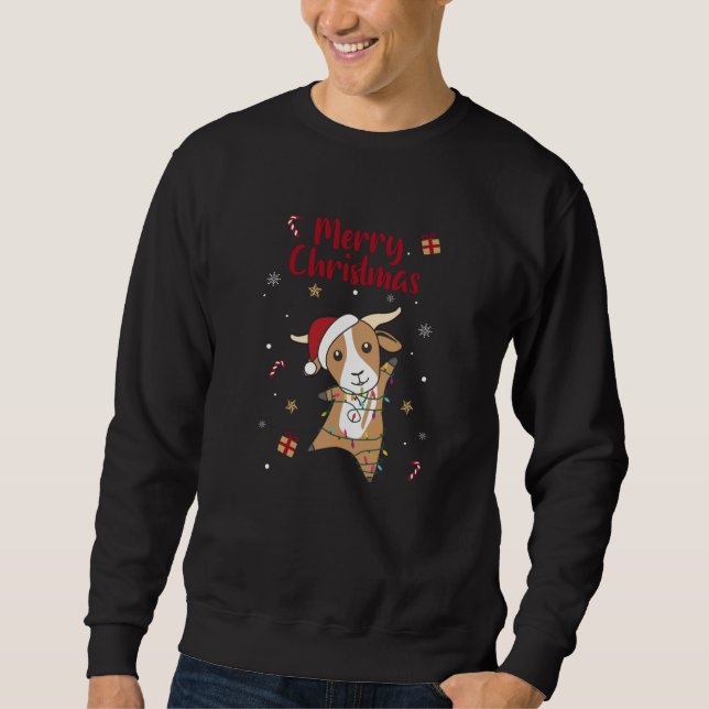 Ziege Weihnachtsziegen Wintertiere Sweatshirt (Vorderseite)
