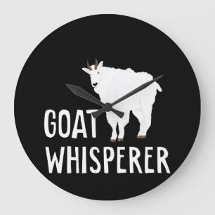 Ziege Whisperer Funny Goat Farm Hemd Hausziege Große Wanduhr