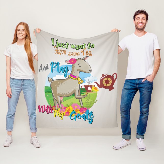 ZIEGE | Woll einfach ein Teestück mit Ziegen zu ha Fleecedecke (Beispiel)