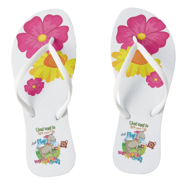 ZIEGE | Woll einfach ein Teestück mit Ziegen zu ha Flip Flops (Fußbett)