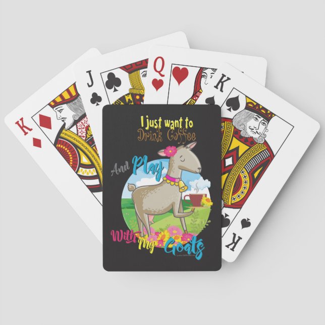 ZIEGE | Woll einfach Kaffee mit Ziegen zu trinken Spielkarten (Rückseite)