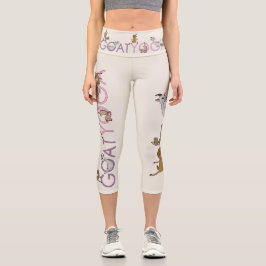 Ziege Yoga Cartoon Ziegen Doing Yoga Capri Leggings