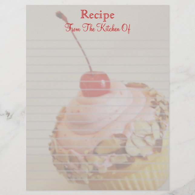 Ziegel Cupcake Lined Recipe Letterhead (Vorderseite)