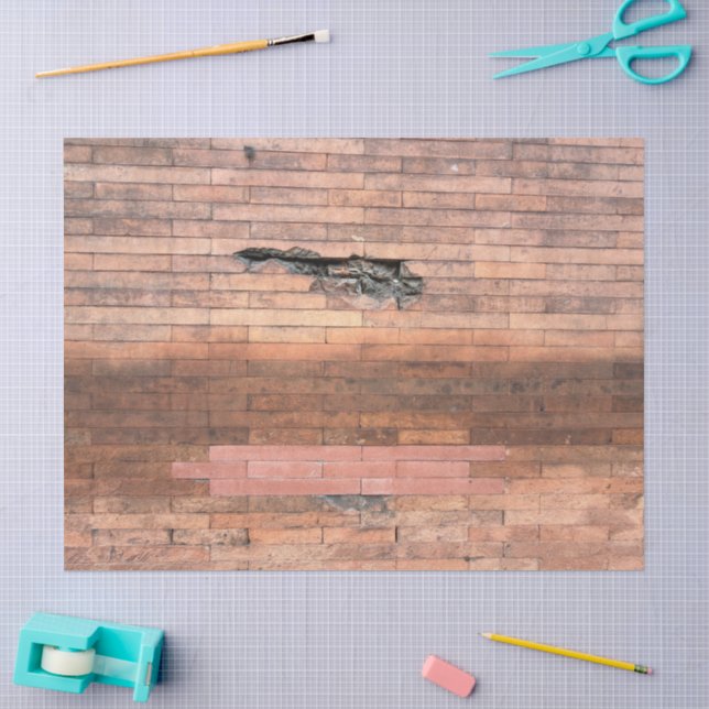 Ziegel in der Wand  Seidenpapier (Basteln)