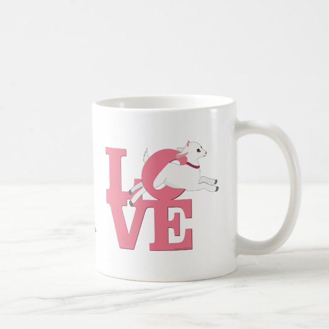 ZIEGELLOVER | PINK Ziege L O V E - Weiße Ziege Tasse (Rechts)