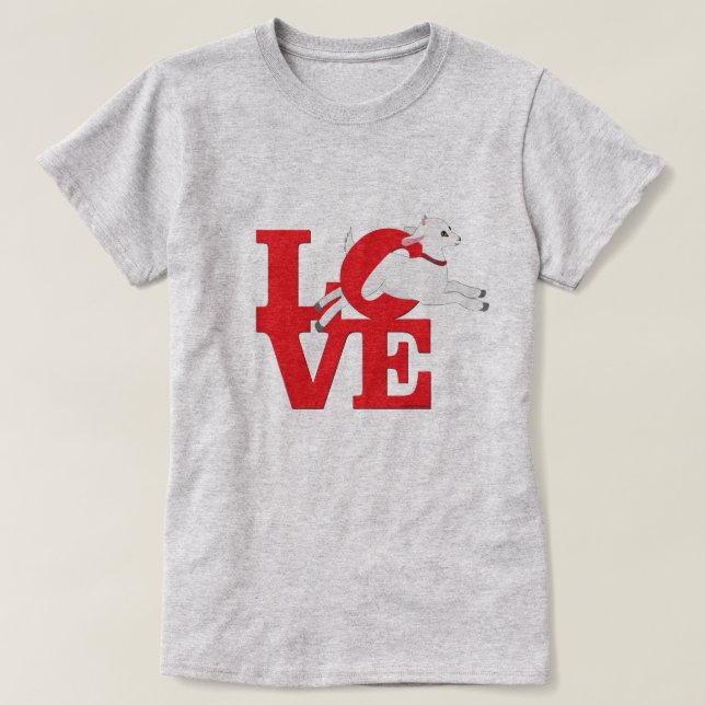 ZIEGELLOVER | RED Goat L O V E - White Goat T-Shirt (Design vorne)