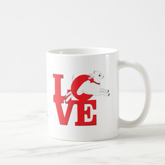 ZIEGELLOVER | RED Goat L O V E - White Goat Tasse (Rechts)