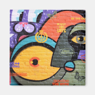 Ziegelmauer Amsterdam Graffiti Magnet