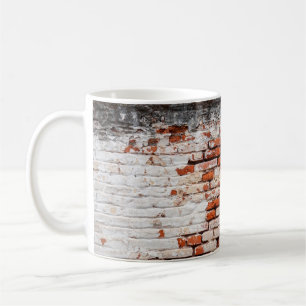 Ziegelmauer auf der Straße verlassen, abstrakt, al Kaffeetasse