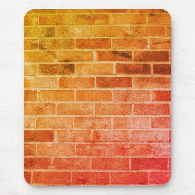 Ziegelmauer in Orange und Gelb Mousepad (Vorne)