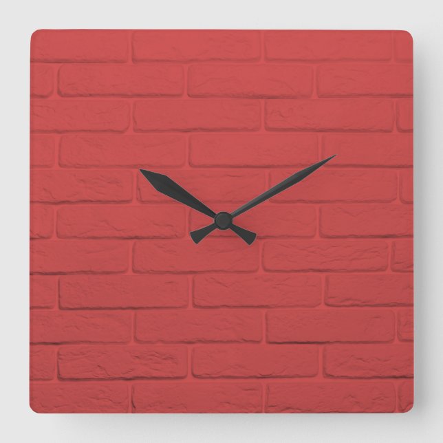 Ziegelmauer Quadratische Wanduhr (Vorderseite)
