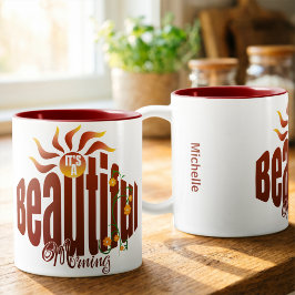 Ziegelroter Sonnenaufgang Zweifarbige Tasse
