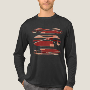 Ziegelrotes Korallen-Beige Abstrakte Zeitgenössisc Tri-Blend Shirt