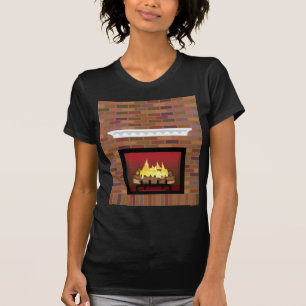 Ziegelstein-Kaminvektor T-Shirt