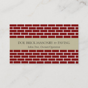 Ziegelstein-Maurer TAN/Feuer-roter Backstein Visitenkarte