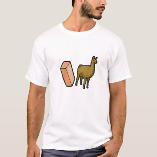 Ziegelstein-und Lama-schlichtes T-Shirt