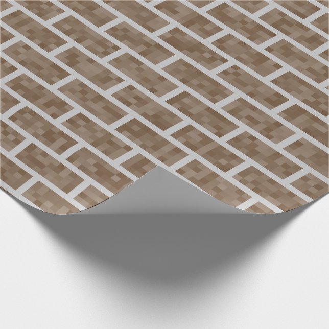 Ziegelstein-Wand-8-Bitmuster Browns inspiriertes Geschenkpapier (Ecke)