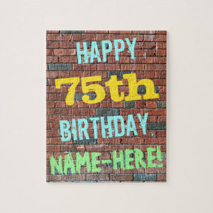Ziegelstein-Wand-Graffiti inspirierter 75. Puzzle