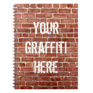 Ziegelstein-Wandpersonalisierter Graffiti Notizblock
