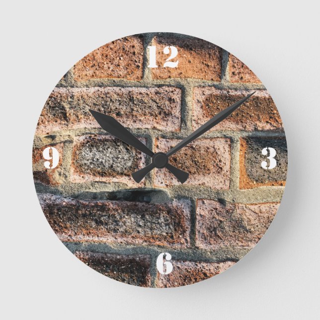 ZIEGELSTEINE RUNDE WANDUHR (Vorderseite)