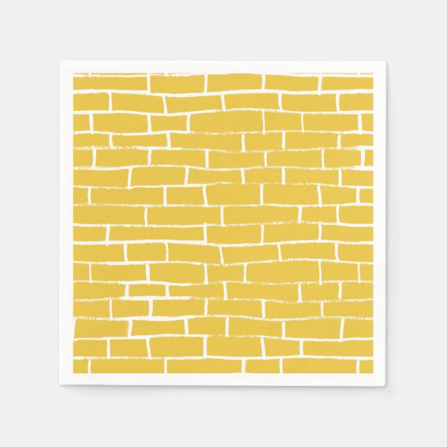 Ziegelstraße - Gelb und transparent Serviette (Vorderseite)