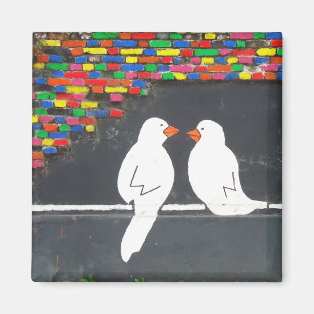 Ziegelvogelwand : Graffitiwand Magnet (Vorne)