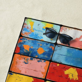 Ziegelwand bunt strandtuch