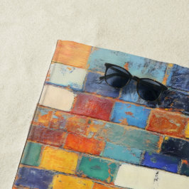 Ziegelwand bunt strandtuch