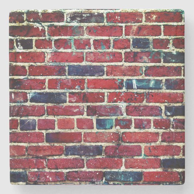 Ziegelwand Coole Textur Steinuntersetzer (Vorderseite)