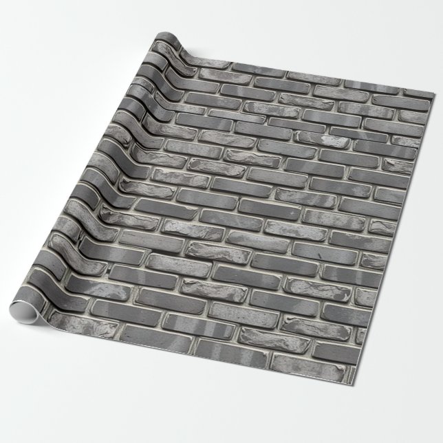 Ziegelwand Gray Zement Farbe Geschenkpapier (Ungerollt)