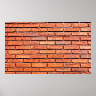 Ziegelwand orange Ziegelwand Ziegel Poster
