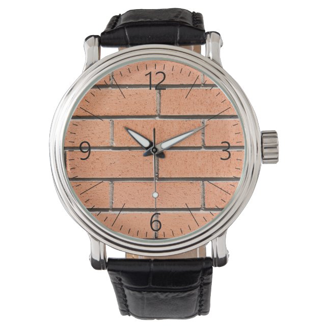 Ziegelwandmuster Armbanduhr (Vorderseite)