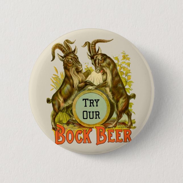 Ziegen Bock-Bierwerbung Button (Vorderseite)