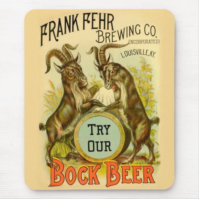 Ziegen Bock-Bierwerbung Mousepad (Vorne)