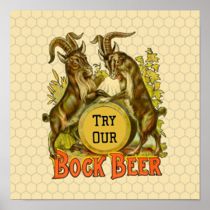 Ziegen Bock-Bierwerbung Poster